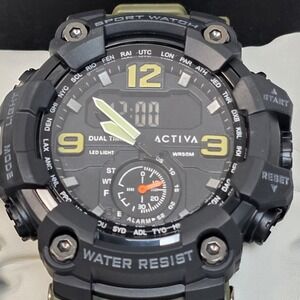 NEW Activa X Invicta BlackOps Digital Men's Watch 56mm Army Green ACW1637-002